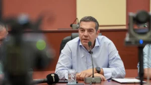 Ο Αλέξης Τσίπρας σε εκδήλωση παρουσίασης της πρότασης της ΕΛ.Α.Σ. για τη μεταρρύθμιση της Τοπικής Αυτοδιοίκησης.