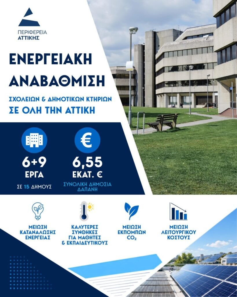 Νίκος Χαρδαλιάς Περιφέρεια Αττικής ενεργειακή αναβάθμιση σχολείων και δημοτικών κτηρίων