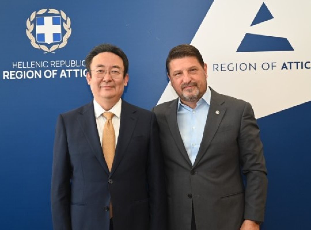 Νίκος Χαρδαλιάς και Xia Linmao στη συνάντηση Περιφέρειας Αττικής και Δήμου Πεκίνου