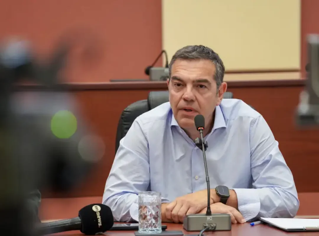 Ο Αλέξης Τσίπρας σε εκδήλωση παρουσίασης της πρότασης της ΕΛ.Α.Σ. για τη μεταρρύθμιση της Τοπικής Αυτοδιοίκησης.